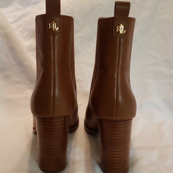 Lauren Ralph Lauren Womens Mylah Tan Chelsea Boots 9 B (M) - Picture 3 of 10